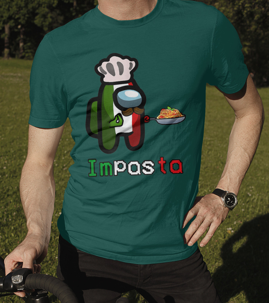 Impostor Pasta Impasta Among Us Chef Italian Tricolor Spaghetti T-Shirt