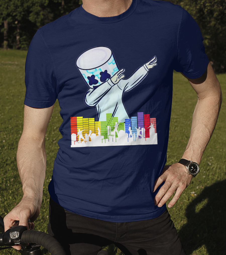 All I Want For Christmas Is Marshmallow DJ Dance Love Mello Dabbing Music Equalizer T-Shirt