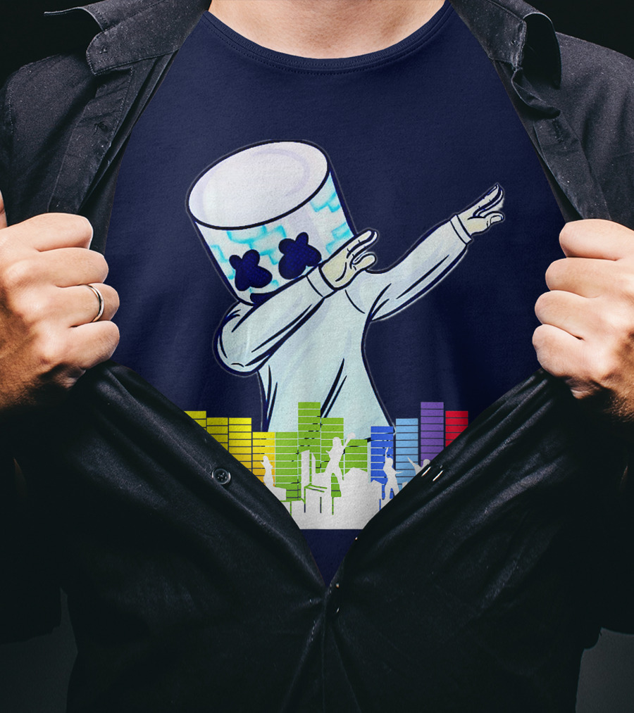 All I Want For Christmas Is Marshmallow DJ Dance Love Mello Dabbing Music Equalizer T-Shirt