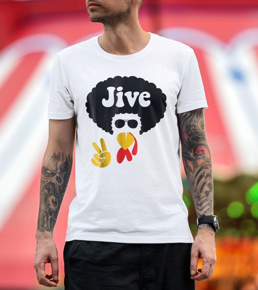 Jive Turkey Face Peace Sign T-Shirt