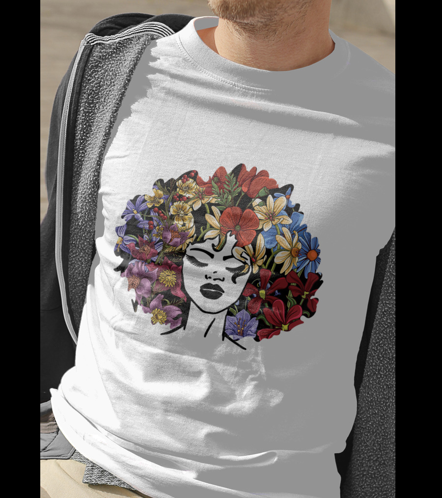 Educated Motivated Black Queen Melanin African American Floral Hair T-Shirt