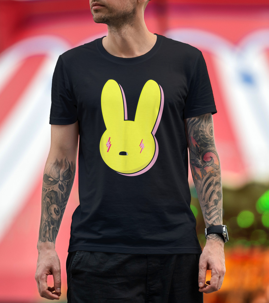 Funny Yellow Rabbit with Lightning Eyes T-Shirt