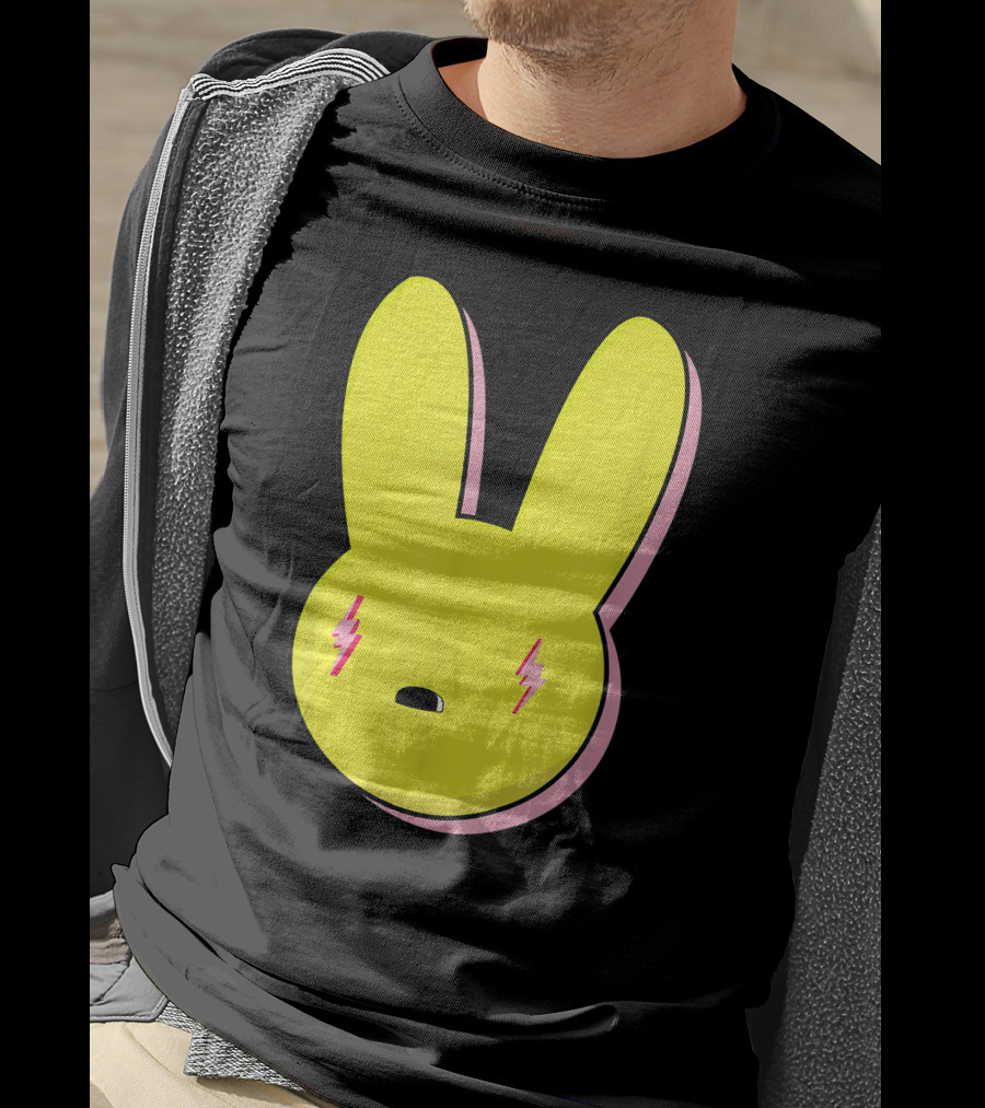 Funny Yellow Rabbit With Lightning Eyes T-Shirt