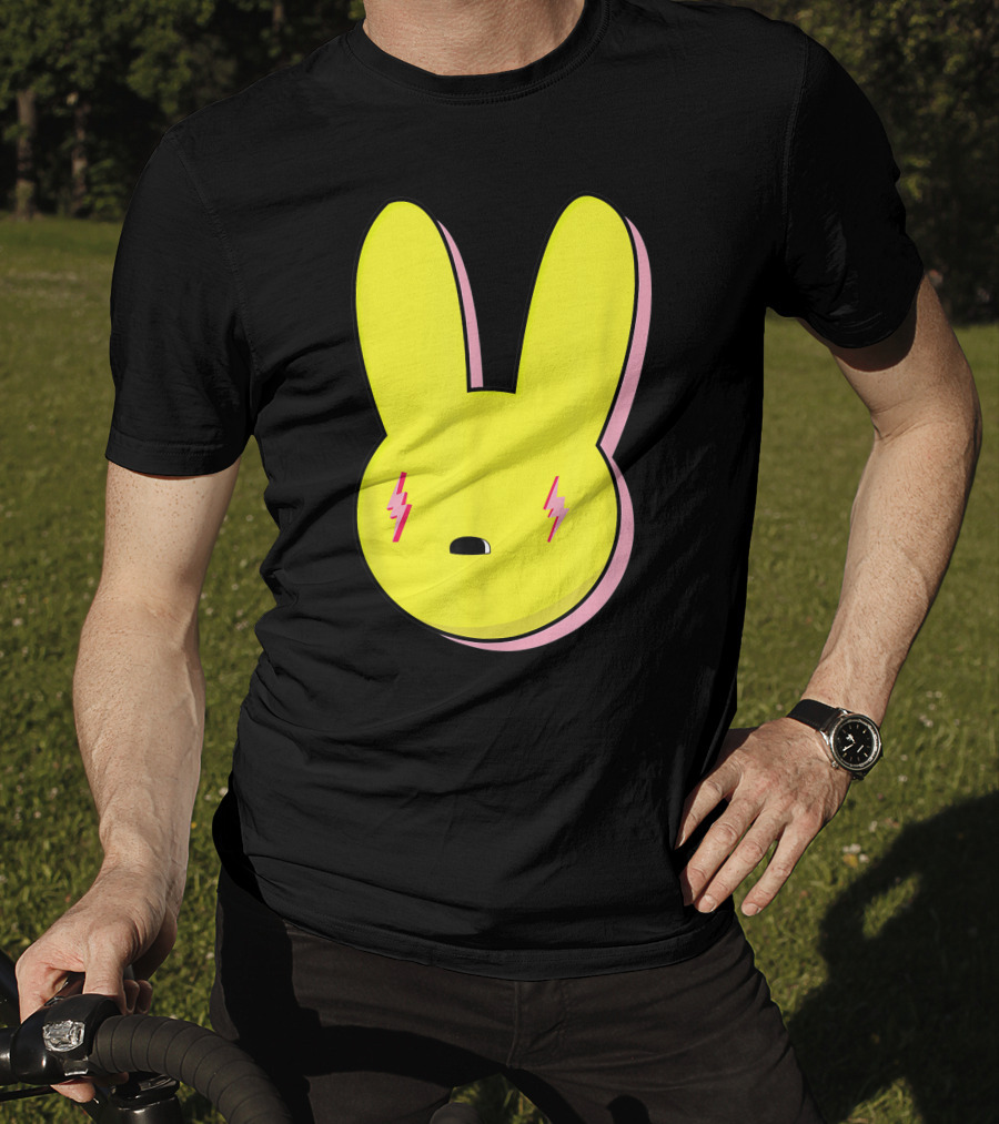Funny Yellow Rabbit With Lightning Eyes T-Shirt