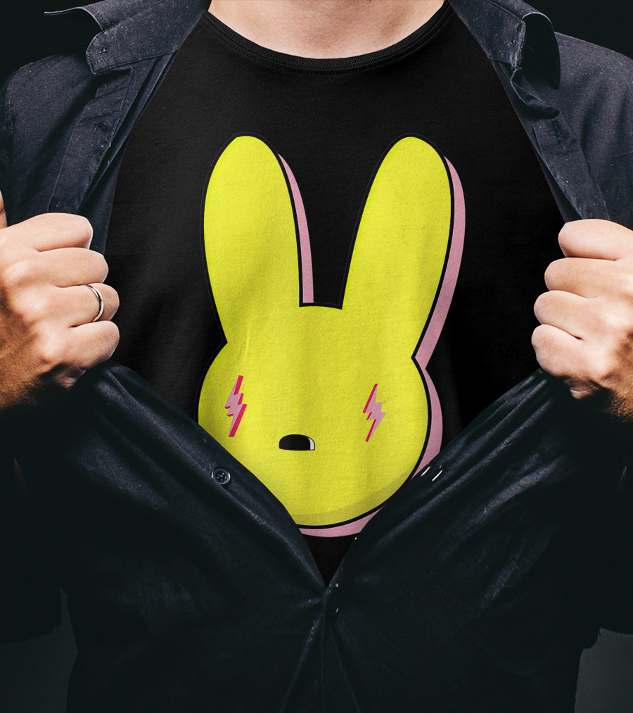 Funny Yellow Rabbit With Lightning Eyes T-Shirt