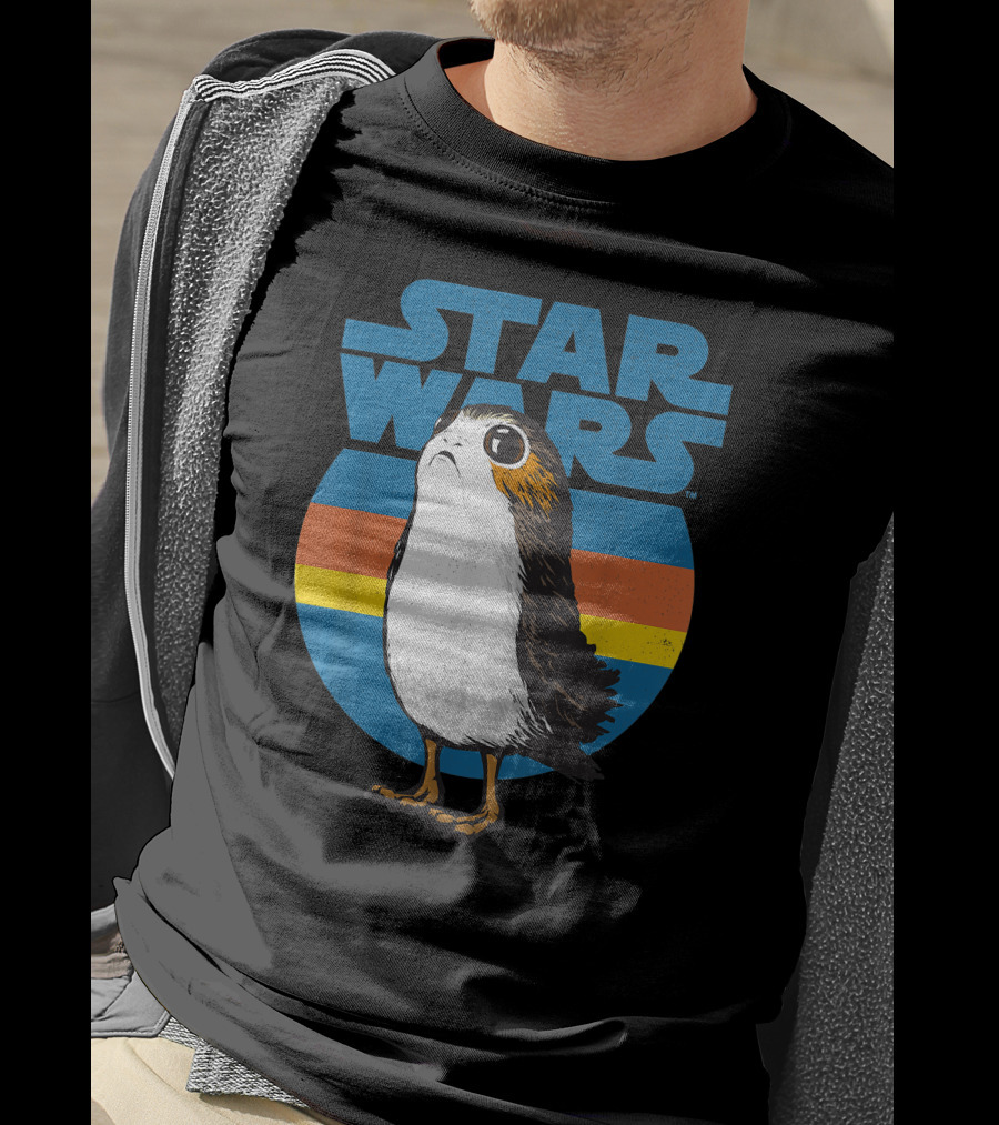 Star Wars Porg Retro Stripes T-Shirt
