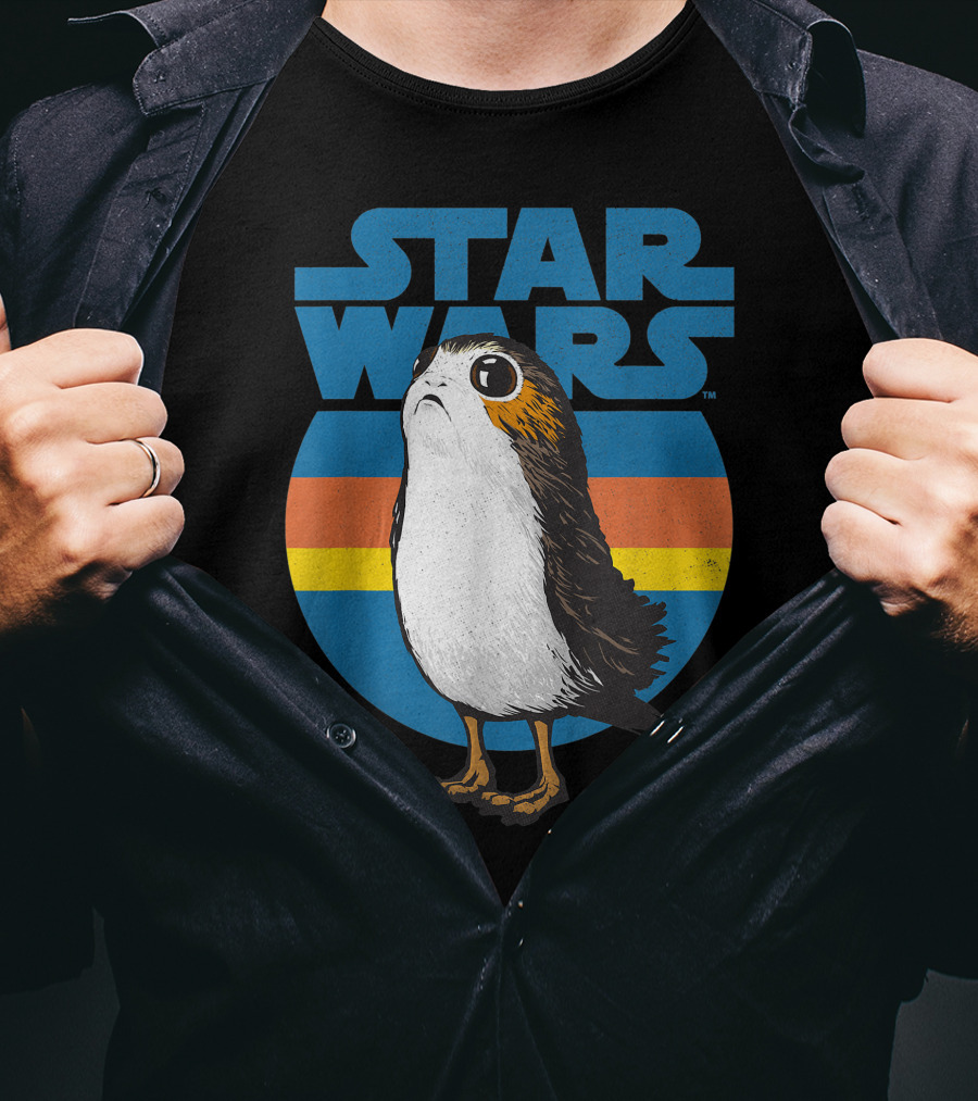 Star Wars Porg Retro Stripes T-Shirt