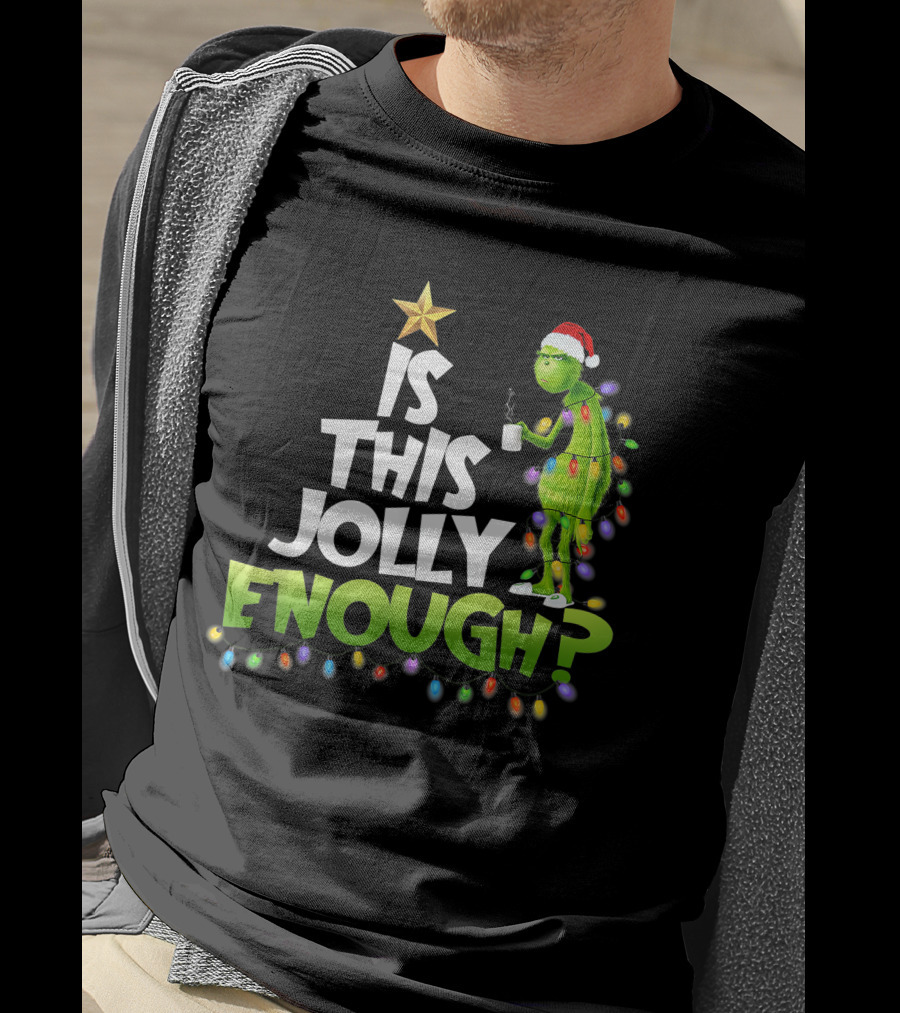 Grinch In Christmas Lights Is This Jolly Enough Holiday T-Shirt
