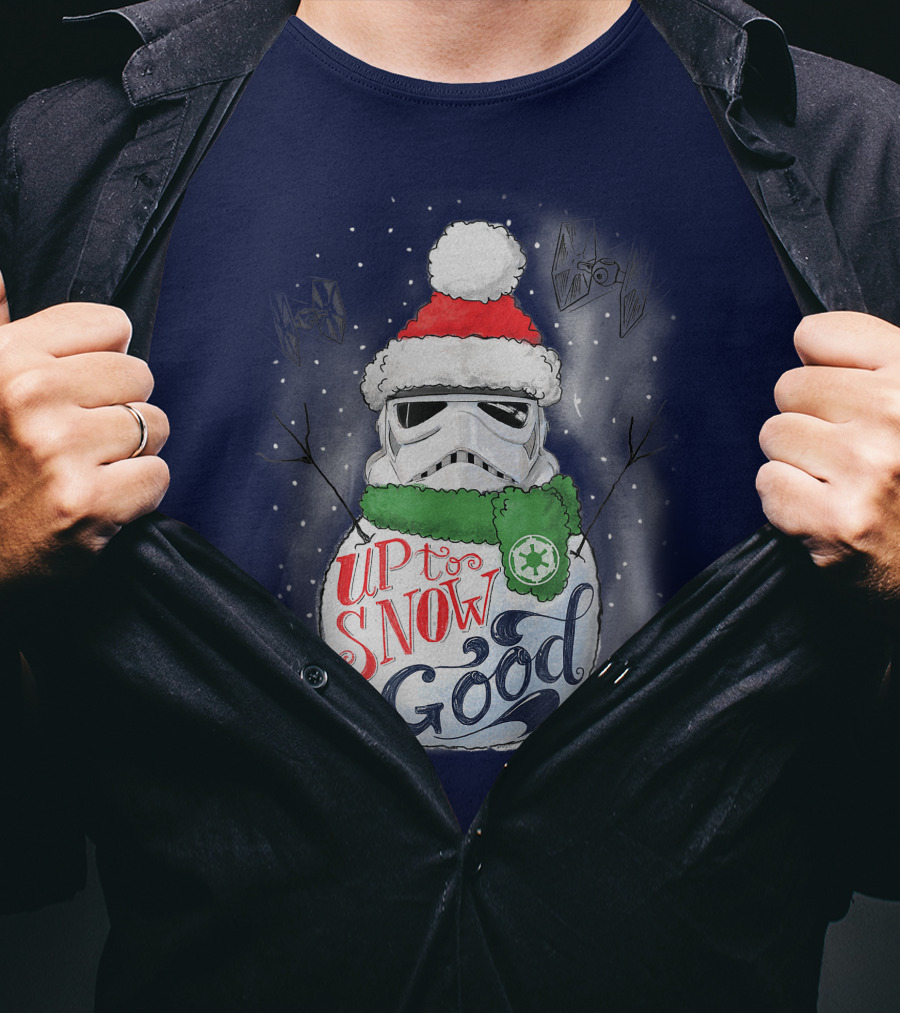 Star Wars Stormtrooper Up To Snow Good Funny Holiday Christmas Snowman Scarf TIE Fighters T-Shirt