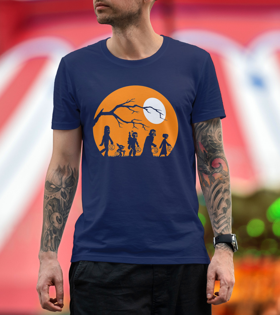 Star Wars Halloween Characters Trick Or Treat Moon T-Shirt
