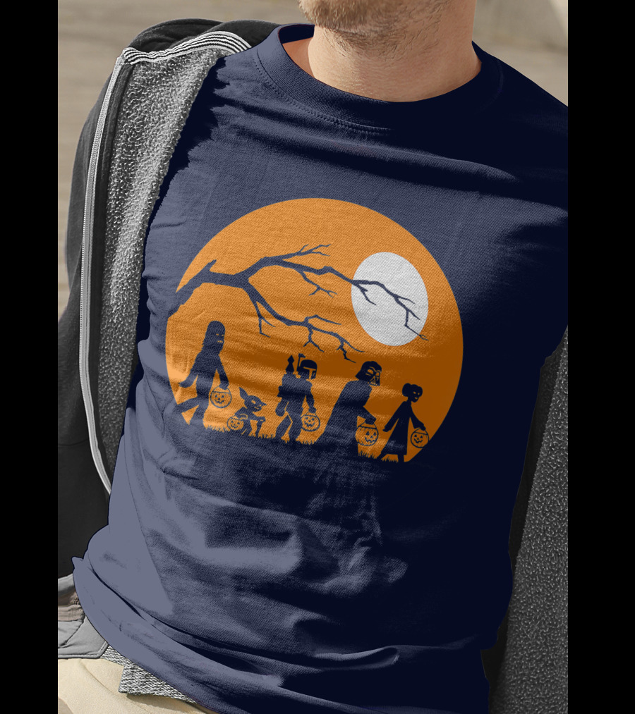 Star Wars Halloween Characters Trick Or Treat Moon T-Shirt