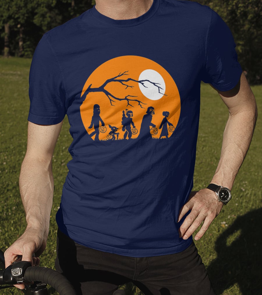 Star Wars Halloween Characters Trick Or Treat Moon T-Shirt