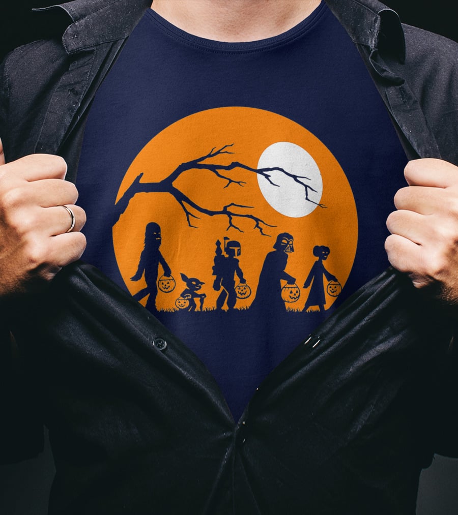 Star Wars Halloween Characters Trick Or Treat Moon T-Shirt