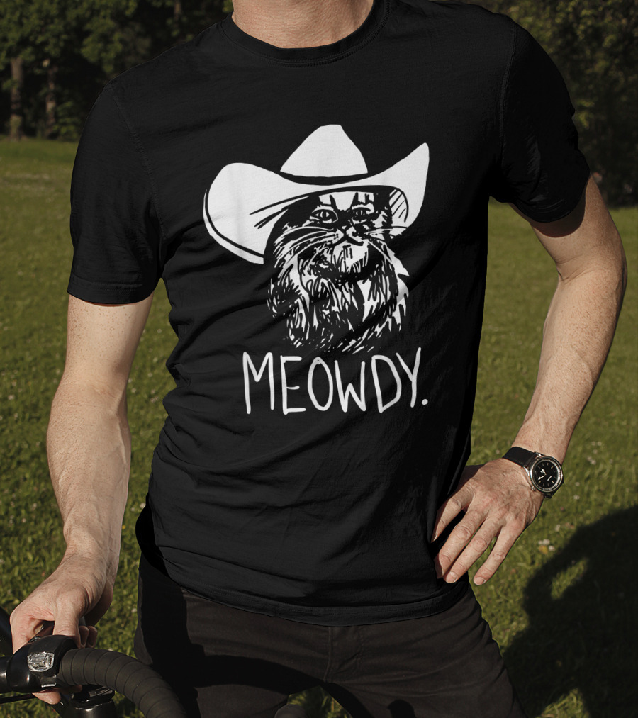 Meowdy Cat In Cowboy Hat Texas Meme T-Shirt