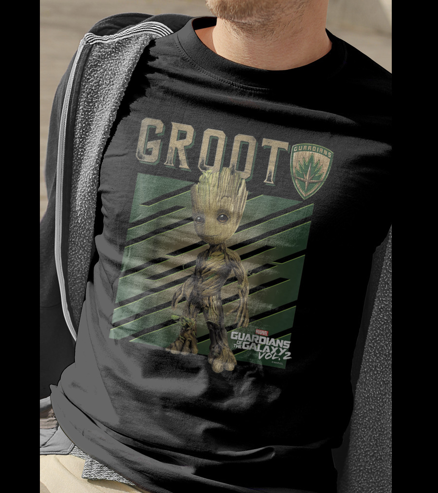 Marvel Guardians Of The Galaxy Vol. 2 Baby Groot Guardians Shield T-Shirt