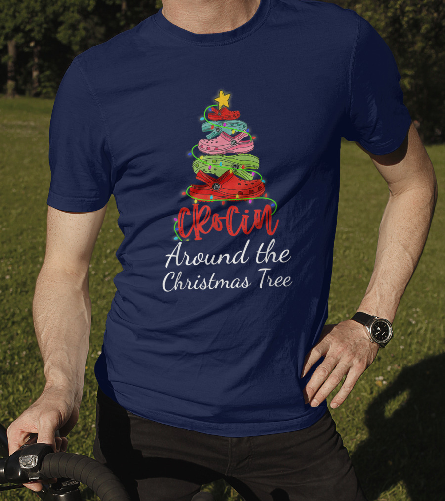 Crocin Around The Christmas Tree Holiday Footwear T-Shirt