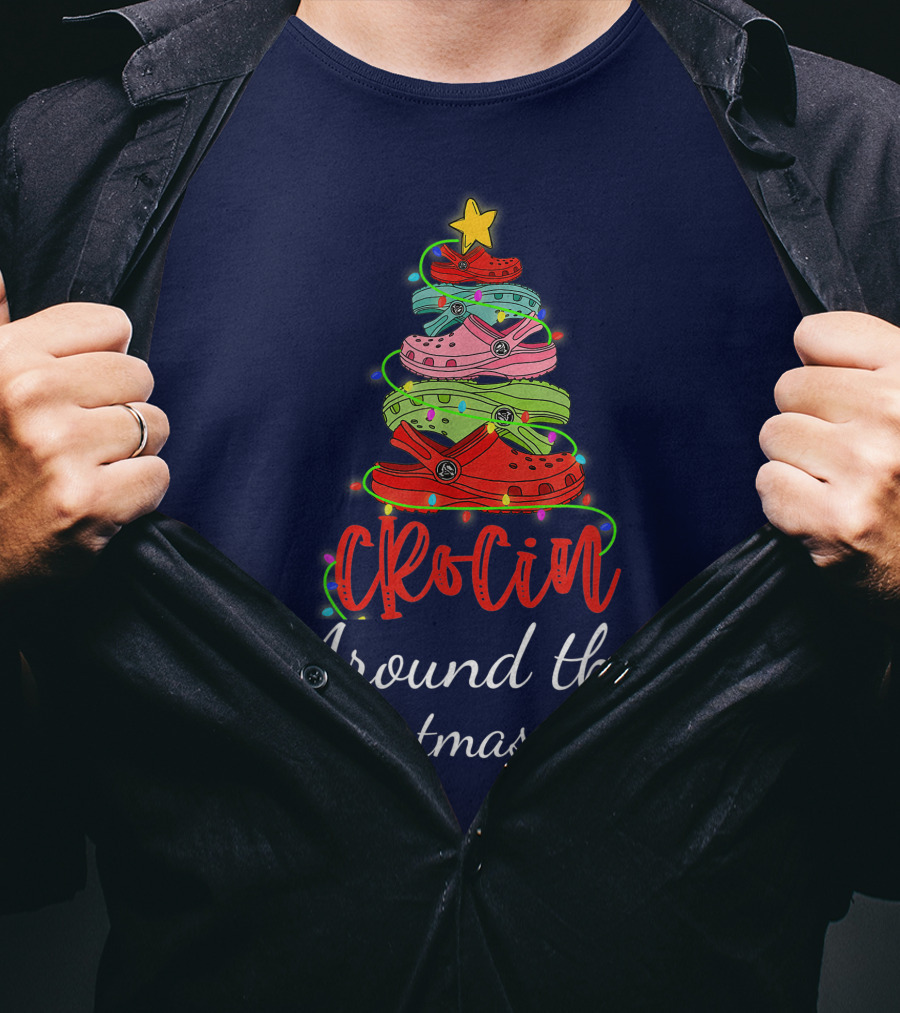Crocin Around The Christmas Tree Holiday Footwear T-Shirt