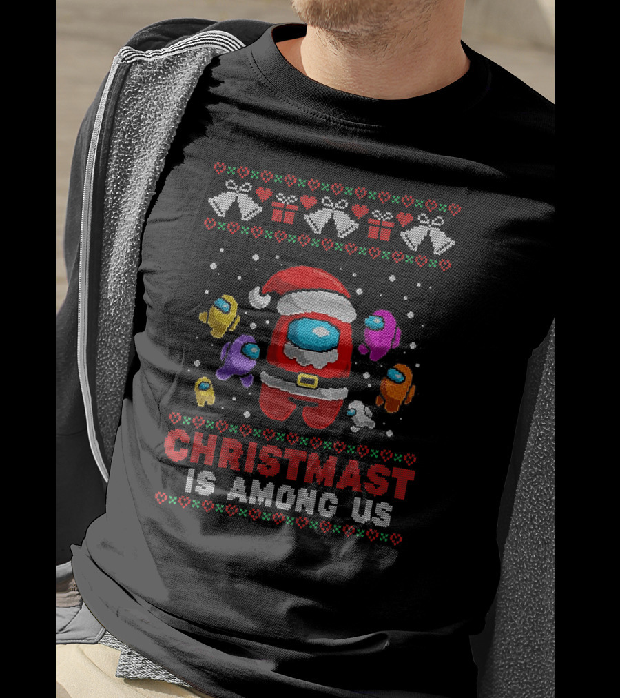 Christmas Is Among Us Santa Costume Festive Game T-Shirt