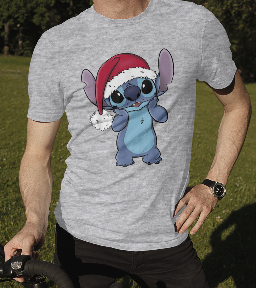 Lilo And Stitch Disney Christmas Santa Hat Stitch T-Shirt