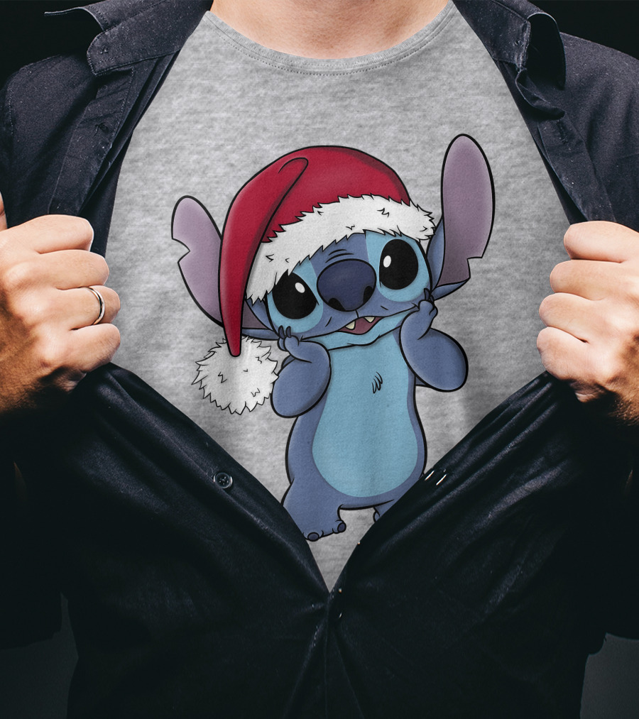 Lilo And Stitch Disney Christmas Santa Hat Stitch T-Shirt
