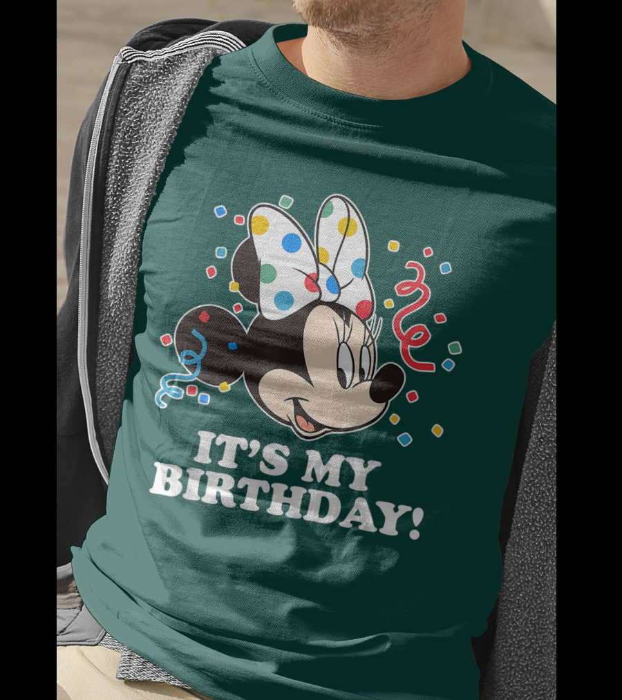 Disney Minnie Mouse It's My Birthday Celebration Confetti Bow Fun T-Shirt