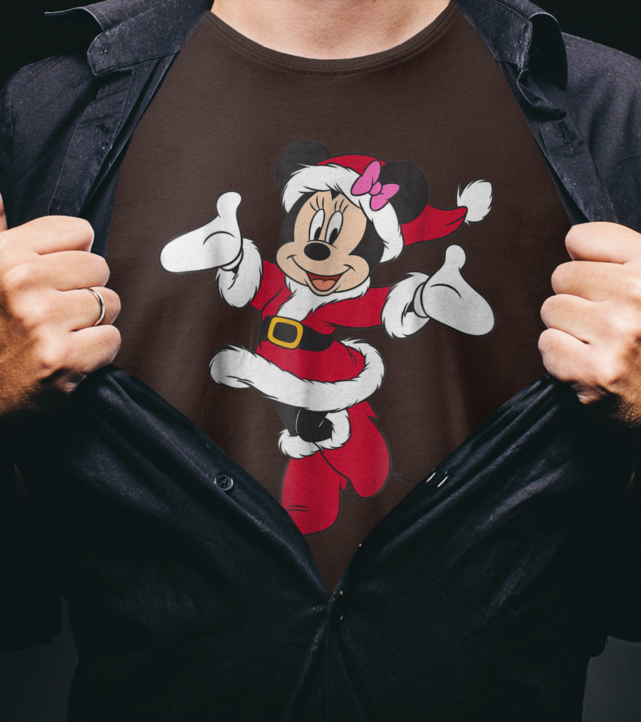 Disney Holiday Santa Minnie Mouse Christmas T-Shirt
