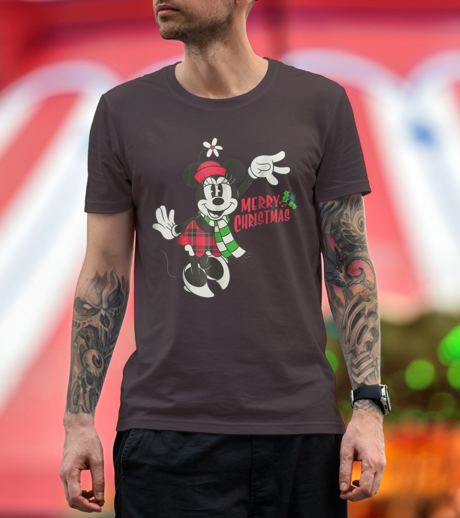 Merry Christmas Disney Vintage Minnie Mouse T-Shirt