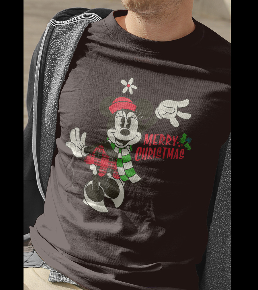 Merry Christmas Disney Vintage Minnie Mouse T-Shirt