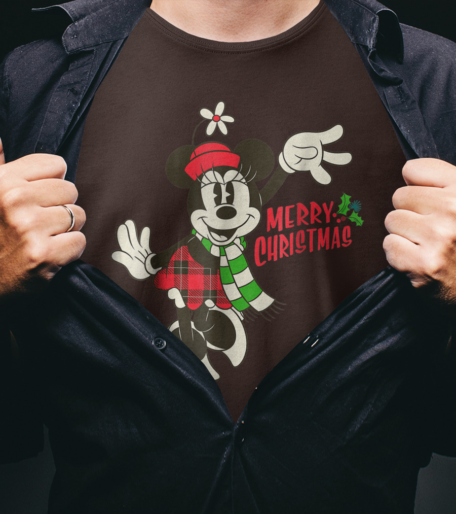 Merry Christmas Disney Vintage Minnie Mouse T-Shirt