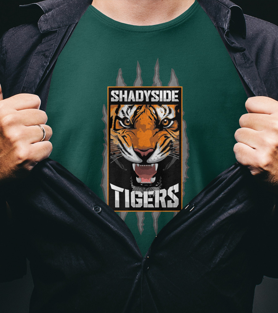 Shadyside Tigers Fierce Tiger Face Claw Marks T-Shirt