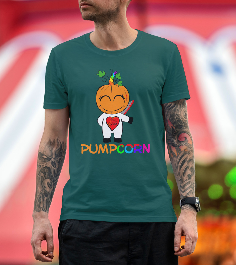 Pumpcorn Trick or Treat Pumpkin Unicorn T-Shirt
