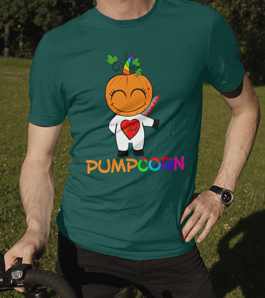 Pumpcorn Trick Or Treat Pumpkin Unicorn T-Shirt