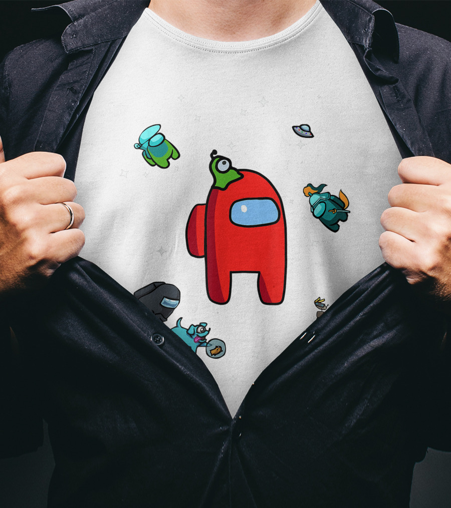 Aliens Us Game Crew Mate Pets Video Gamer T-Shirt