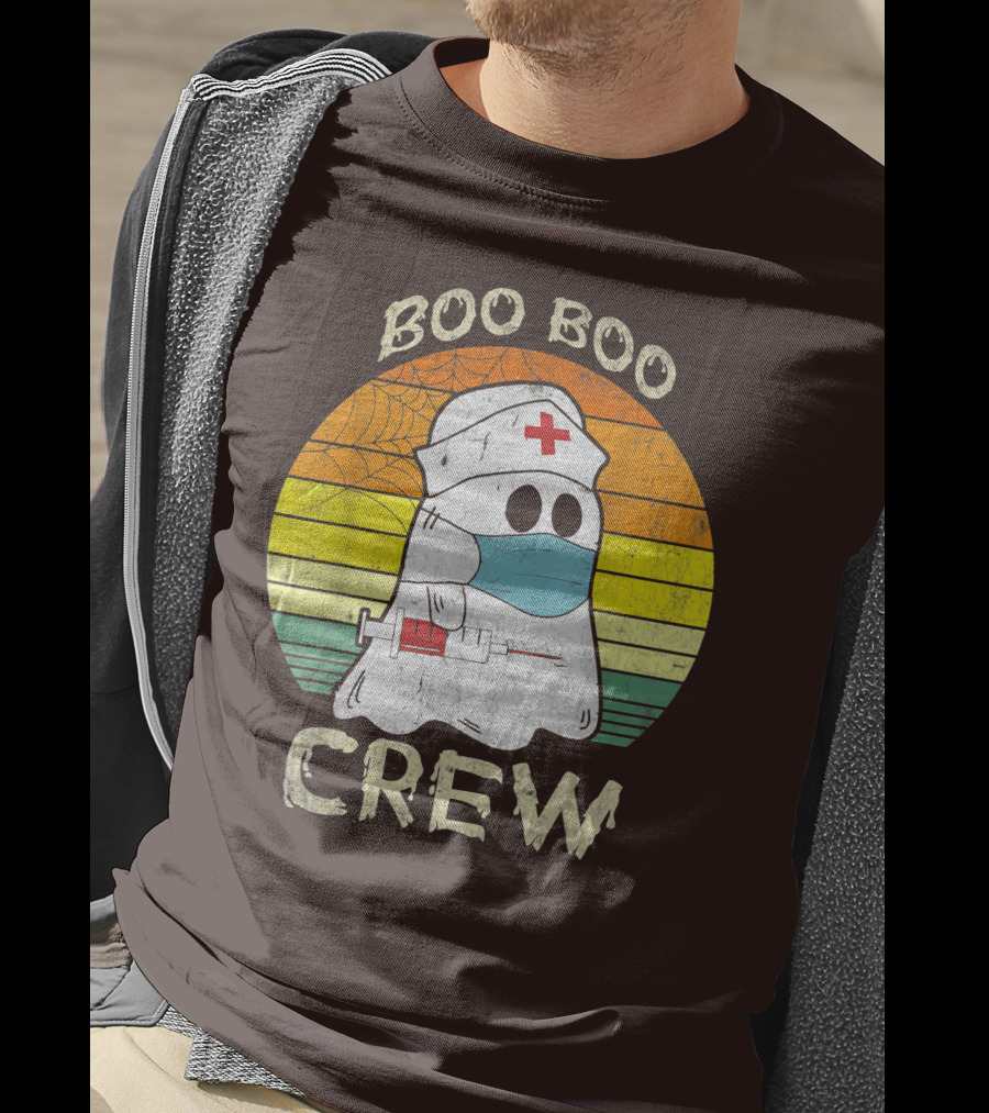 Boo Boo Crew Ghost Nurse With Mask And Syringe T-Shirt