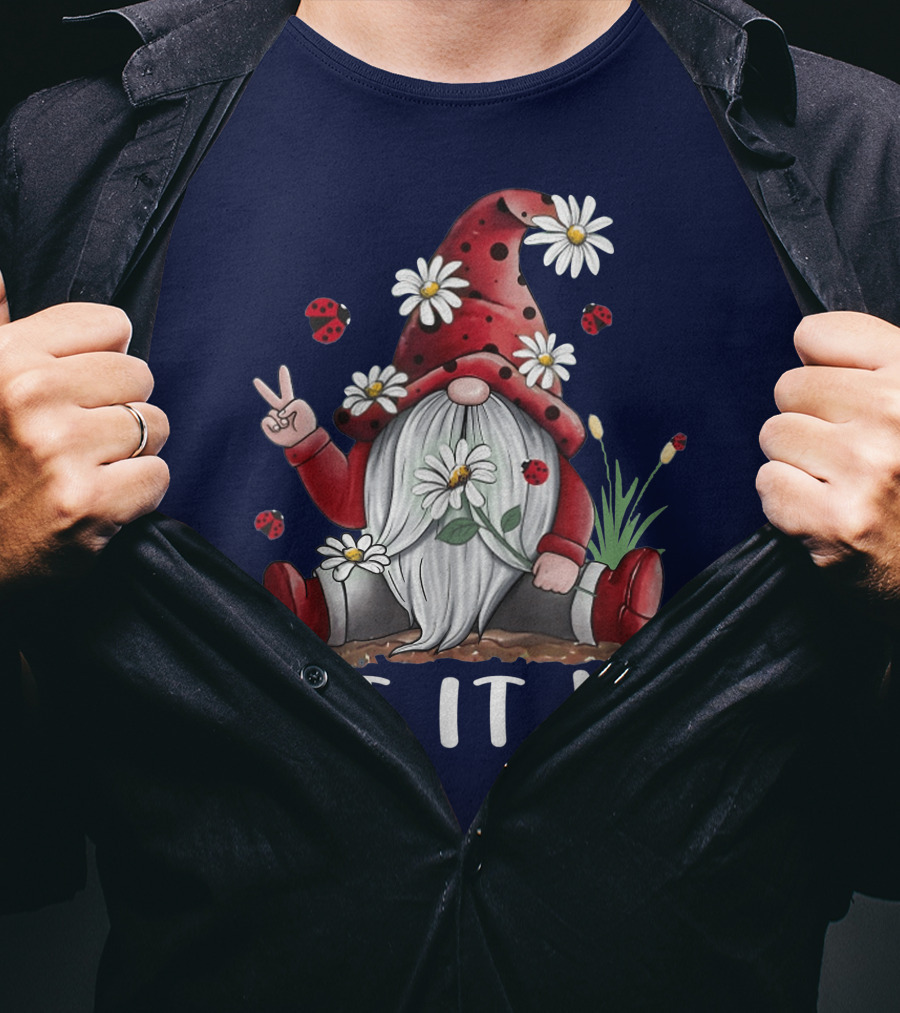 Let It Be Hippie Gnome Daisy Flower Hippy T-Shirt