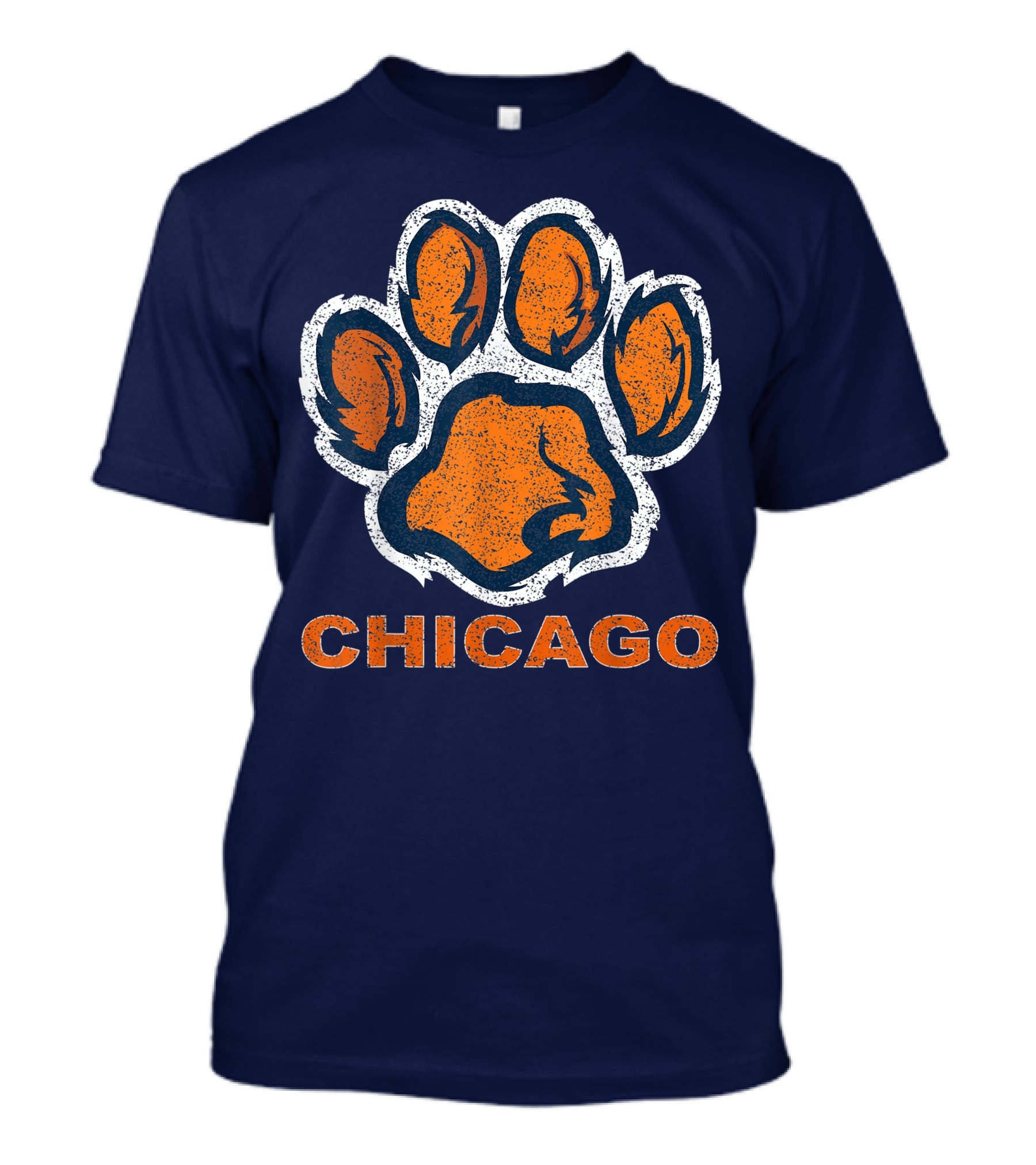 Chicago Bear Paw Orange Vintage Football T-Shirt