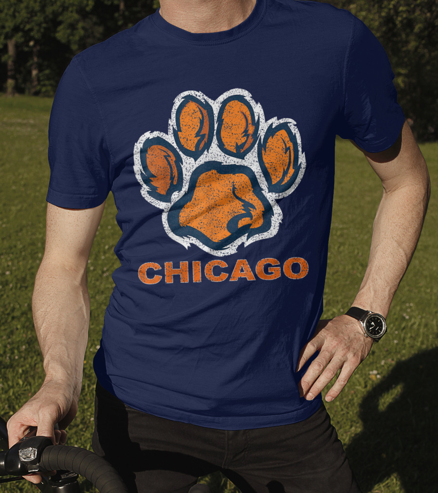 Chicago Bear Paw Orange Vintage Football T-Shirt