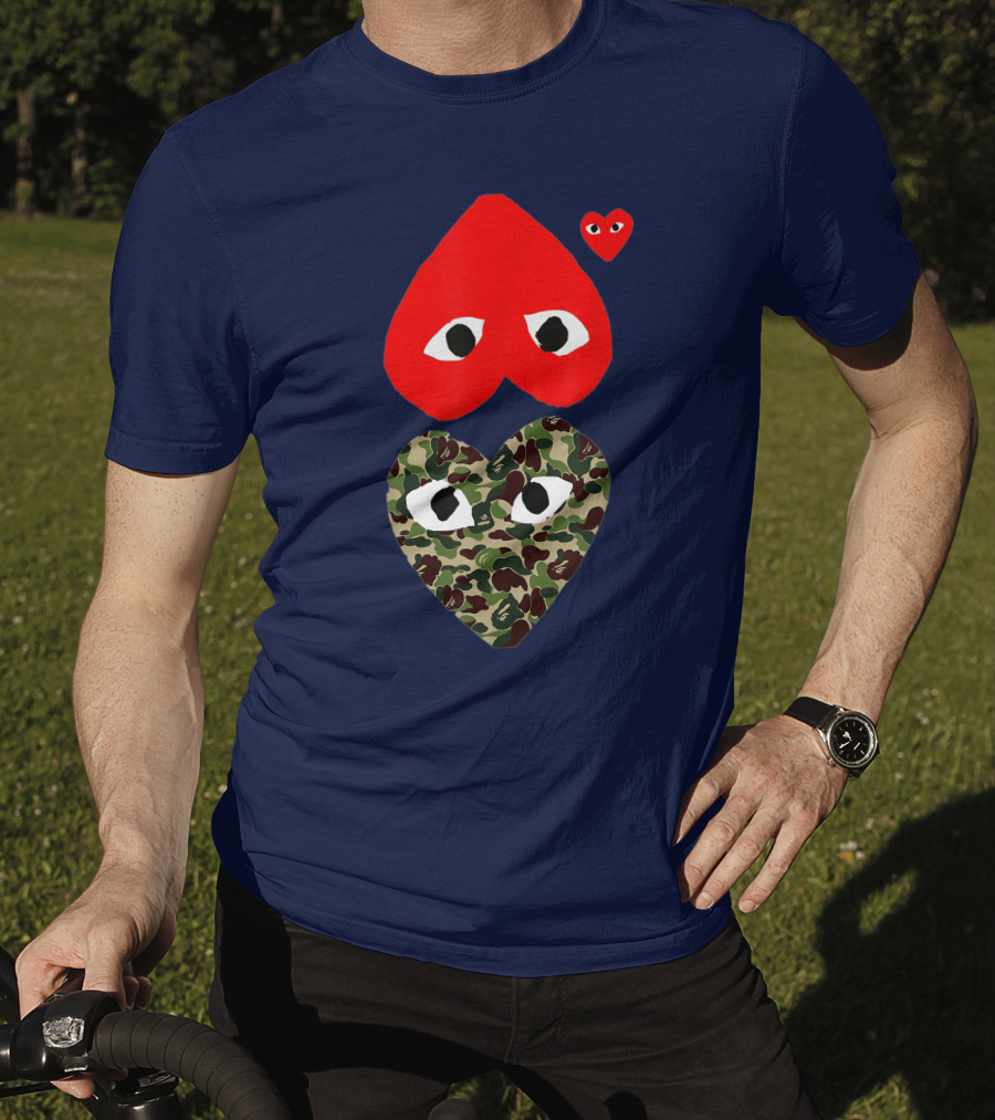 Comme Des Garçons Play Heart Camouflage Eyes T-Shirt