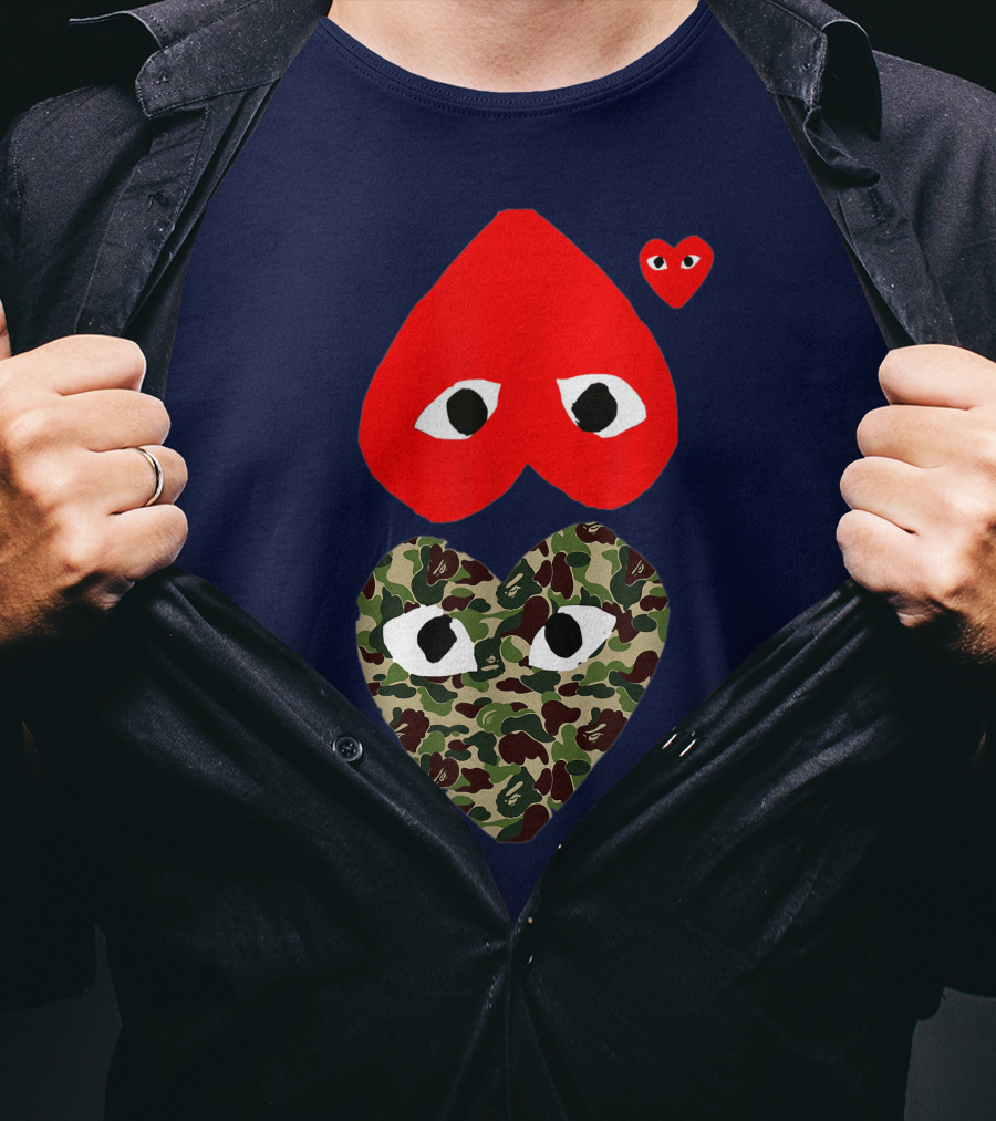 Comme Des Garçons Play Heart Camouflage Eyes T-Shirt