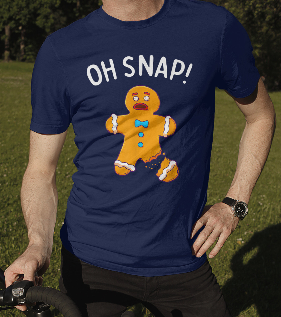 Gingerbread Man Oh Snap Funny Christmas Cookie Baking T-Shirt