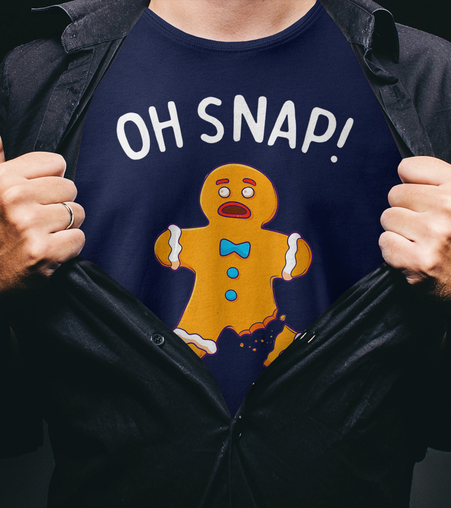 Gingerbread Man Oh Snap Funny Christmas Cookie Baking T-Shirt