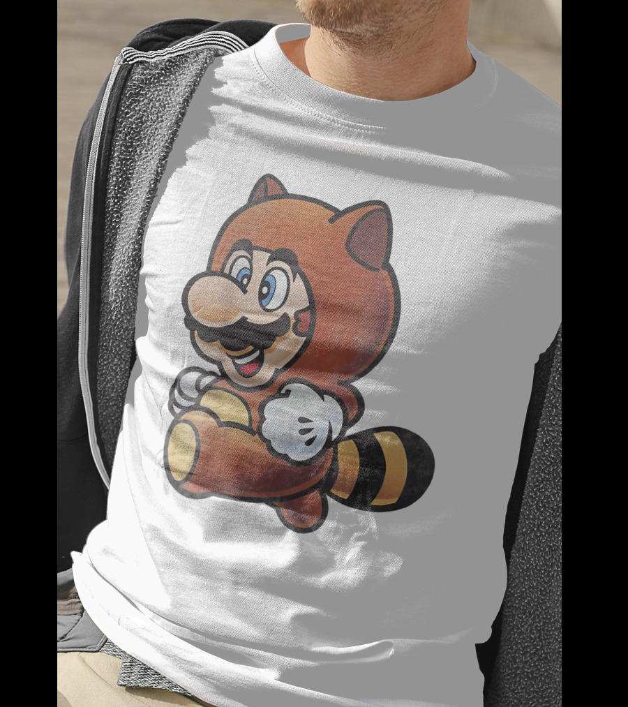 Super Mario Bros Tanooki Mario Power-Up Suit Character T-Shirt