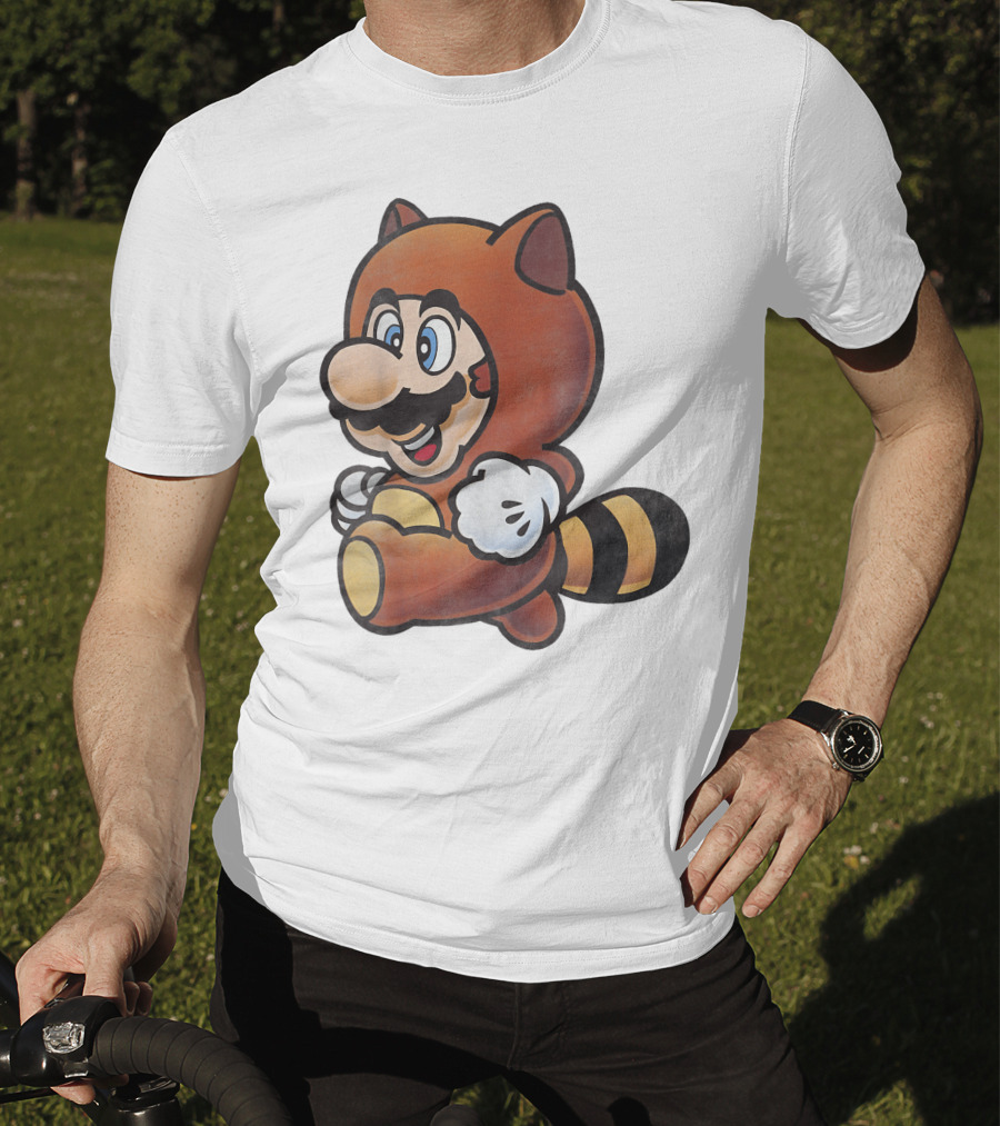 Super Mario Bros Tanooki Mario Power-Up Suit Character T-Shirt