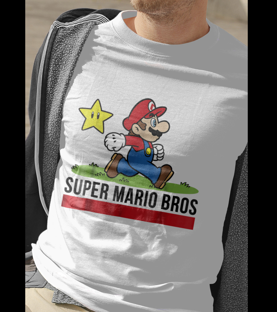 Super Mario Bros Star Walking Fun Iconic T-Shirt