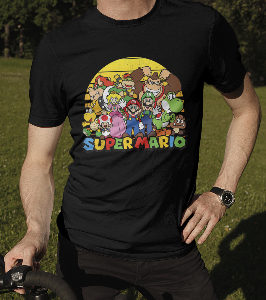 Super Mario Group Characters With Mario, Luigi, Princess Peach, Yoshi, Bowser, And Donkey Kong T-Shirt