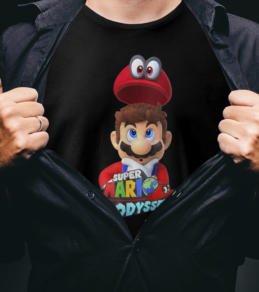 Super Mario Odyssey Funny Cappy And Mario Game T-Shirt
