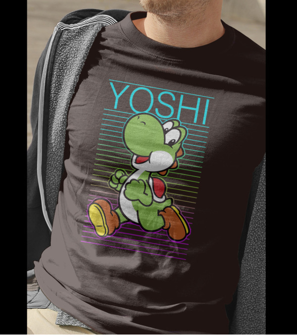 Yoshi Retro Gradient Fade Super Mario T-Shirt