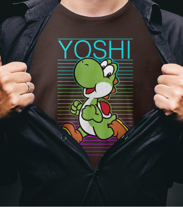 Yoshi Retro Gradient Fade Super Mario T-Shirt