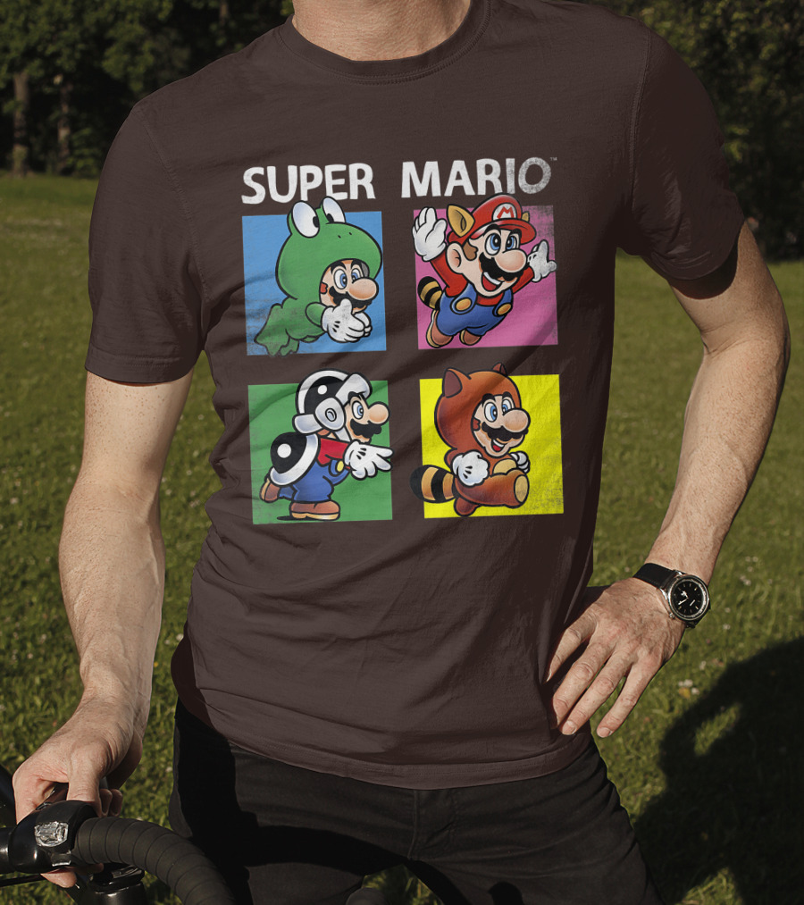 Super Mario Frog Tanooki Hammer Raccoon Costumes T-Shirt