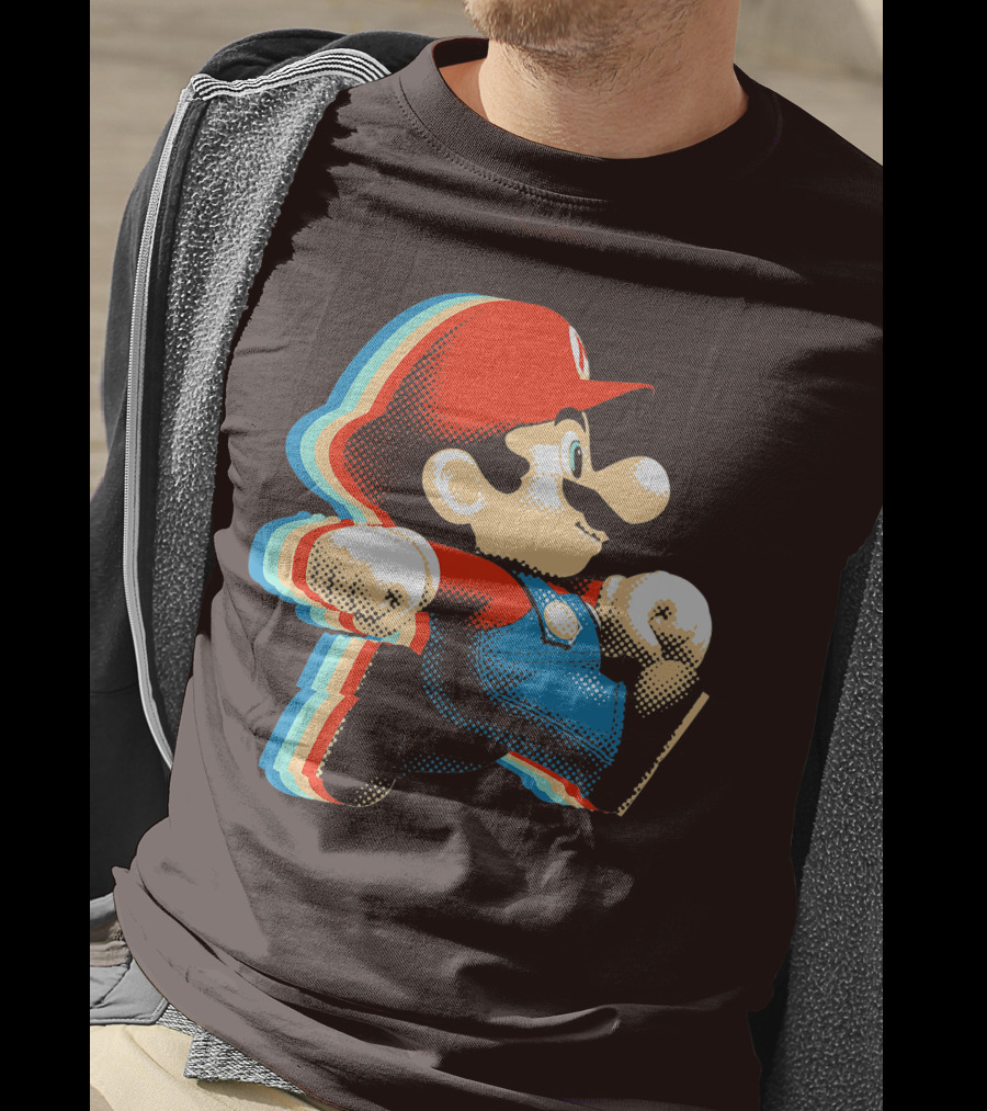 Funny Super Mario Comic Style Mario Run Premium Holidays Retro Gaming T-Shirt